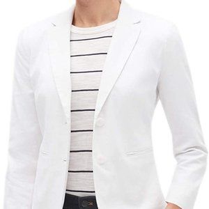 Banana Republic Women's White Stretch Linen Blazer